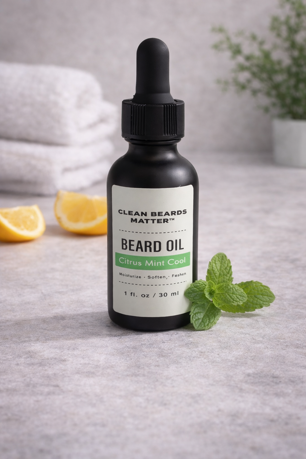 Clean Beards Matter™ Beard Oil – Citrus Mint Cool | Nourish • Soften • Refresh