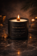 Miami Nights – White Tea, Bamboo & Oud Wood Luxury Candle | wooden wick