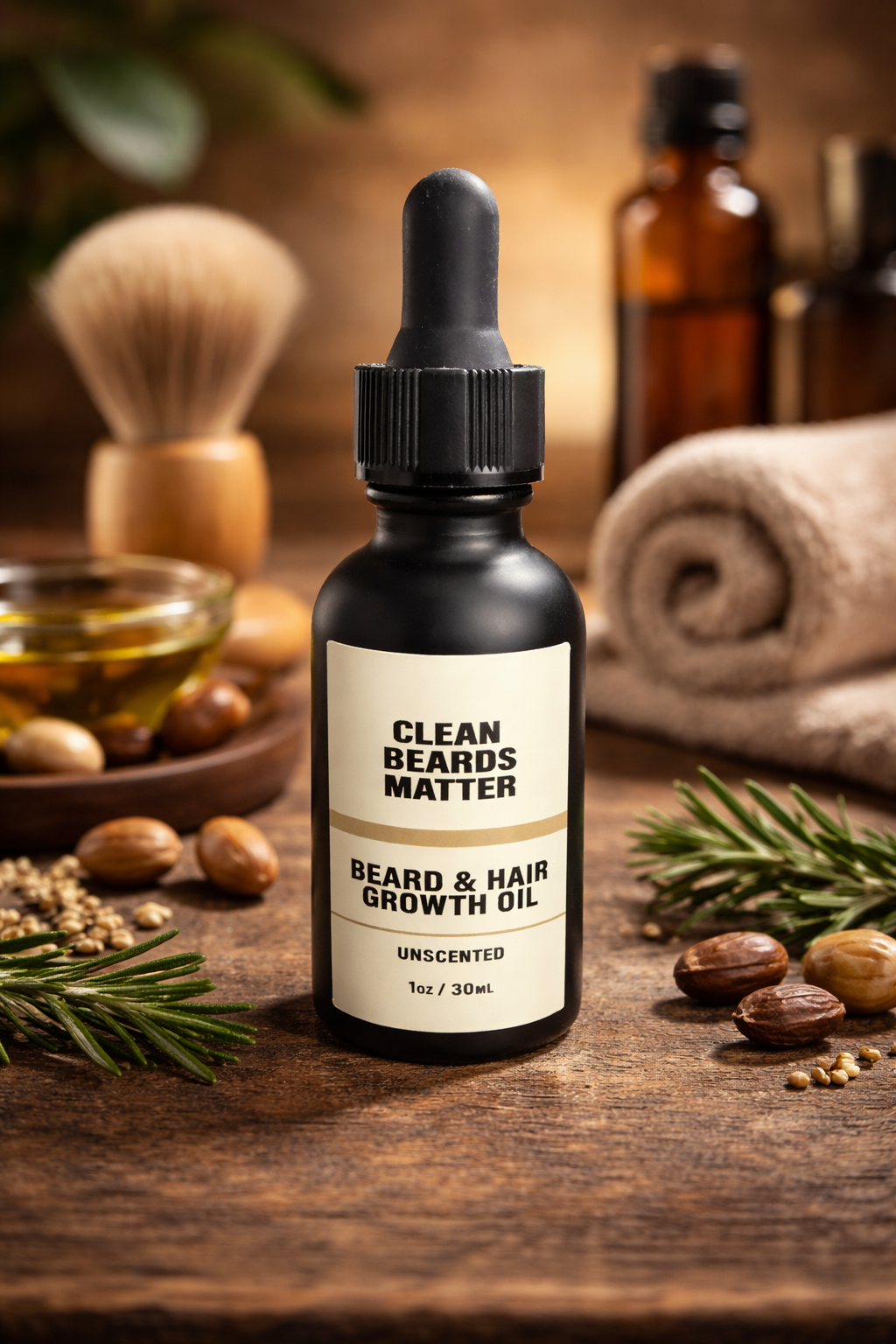 Clean Beard & Hair Growth Oil (1 oz)